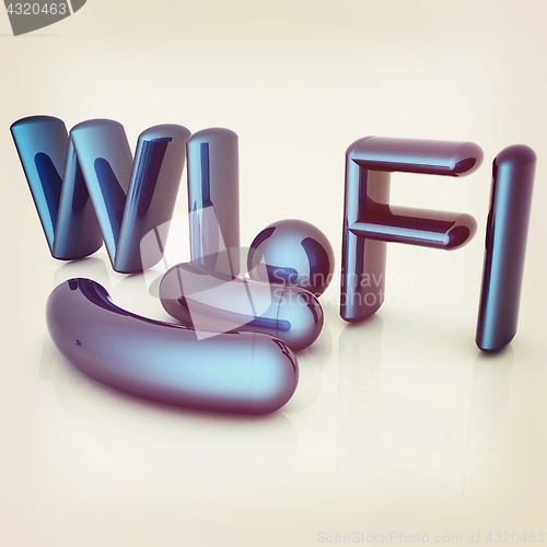 Image of WiFi symbol. 3d illustration. Vintage style.