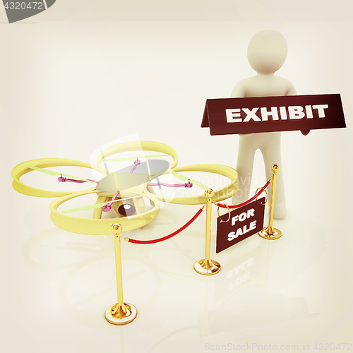 Image of Drone, quadrocopter, with photo camera at the technical exhibiti