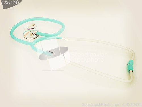 Image of stethoscope. 3d illustration. Vintage style.