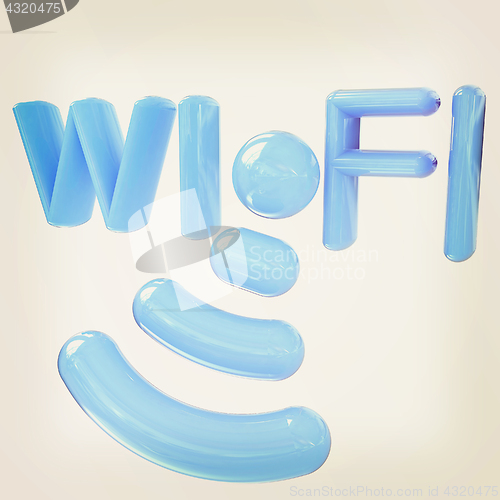 Image of WiFi symbol. 3d illustration. Vintage style.