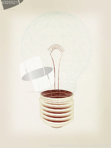 Image of lamp. 3D illustration. Vintage style.