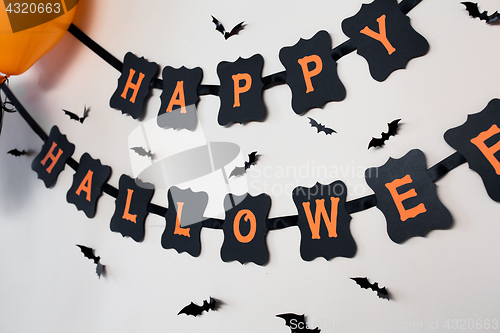 Image of happy halloween party black paper garland