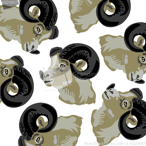 Image of Mountain ram pattern