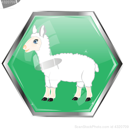 Image of Button with animal sheep