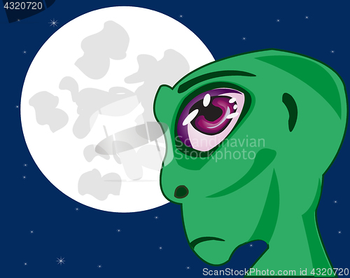 Image of Stranger on background of the moon