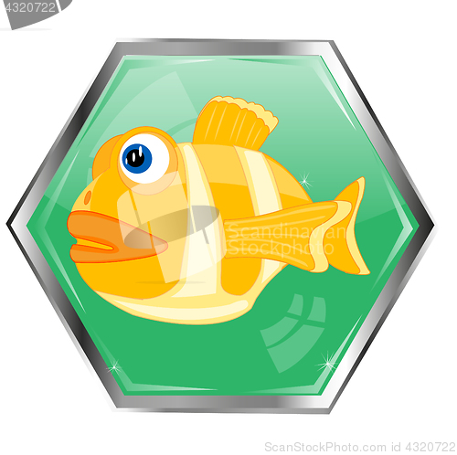 Image of Fish on button