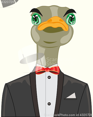 Image of Ostrich in suit