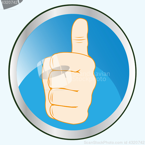 Image of Button with gesture by hand