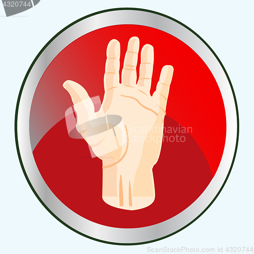 Image of Palm of the person on button