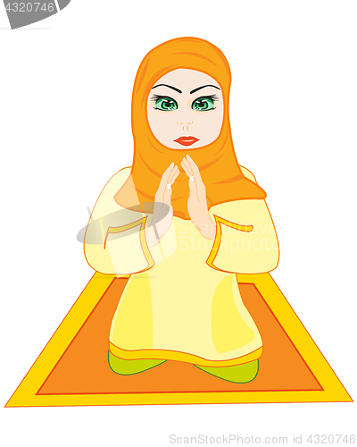 Image of Girl arab is prayed