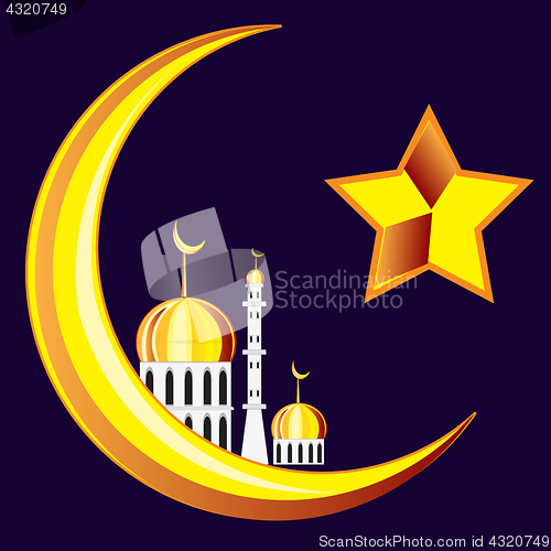 Image of Symbol of the islam on black