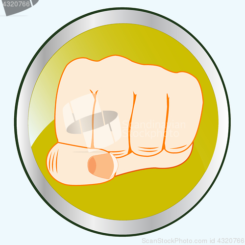 Image of Fist of the person on button