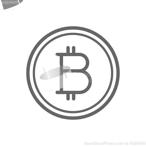 Image of Bitcoin coin line icon.