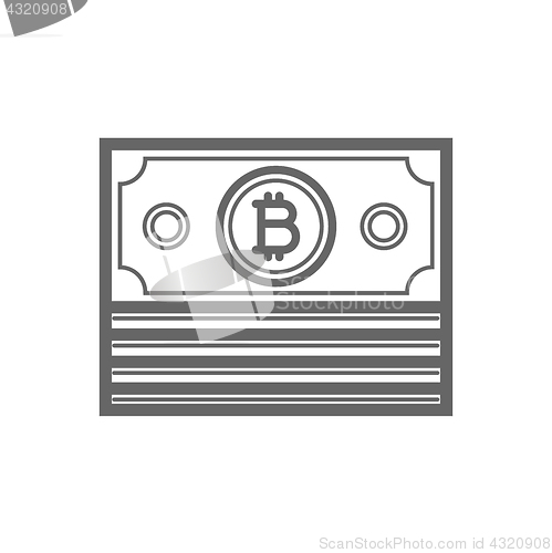 Image of Bitcoin coin line icon.