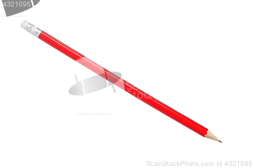 Image of Red pencil on white