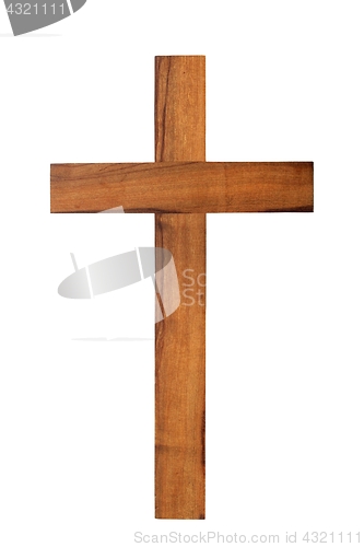 Image of Wooden cross on white