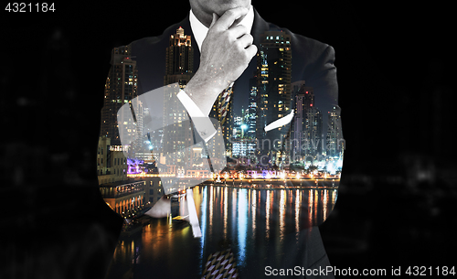 Image of Double exposure of senior businessman