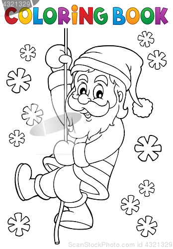 Image of Coloring book climbing Santa Claus