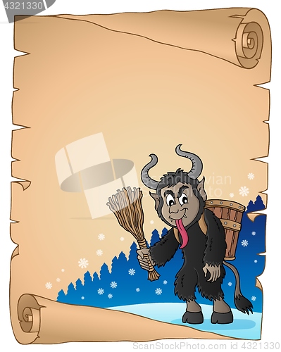 Image of Parchment with Krampus theme 2