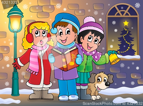 Image of Christmas carol singers theme 5