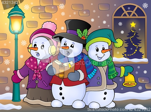 Image of Snowmen carol singers theme image 5