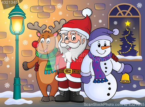 Image of Christmas characters on sidewalk theme 1