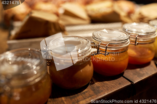 Image of craft jam or sauce at grocery store