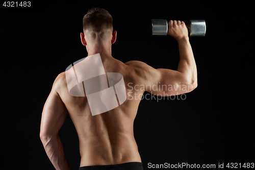 Image of man with dumbbells exercising