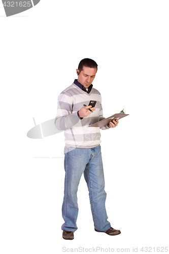 Image of Casual Businessman With a Clipboard