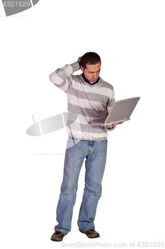 Image of Businessman Posing with his Laptop