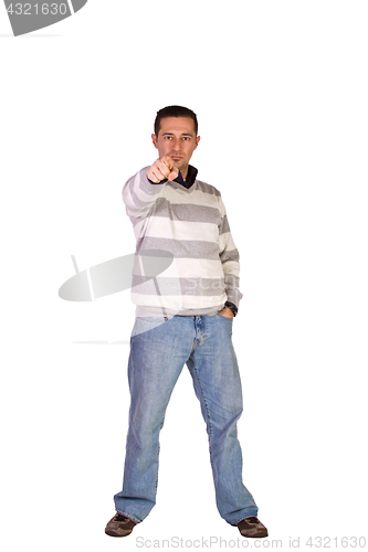 Image of Mediterranean Man Pointing at the Camera