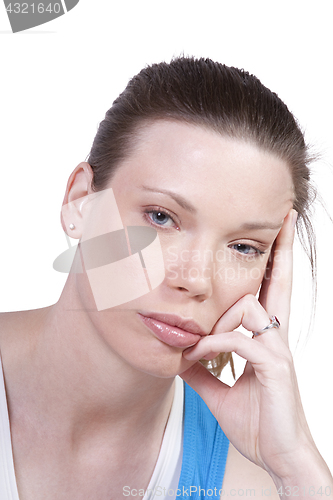 Image of close up of a beatuiful woman - isolated background