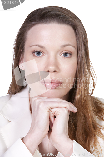 Image of close up of a beatuiful woman - isolated background