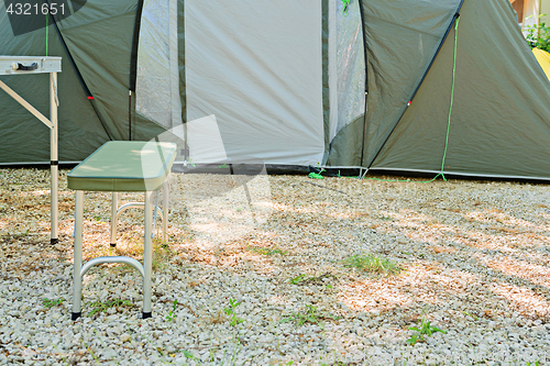 Image of Camping tent in nature in summertime