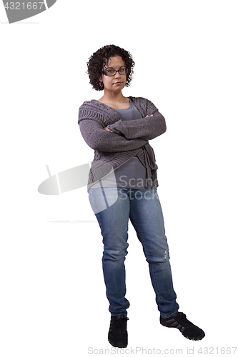 Image of Cute Hispanic Woman with her arms crossed