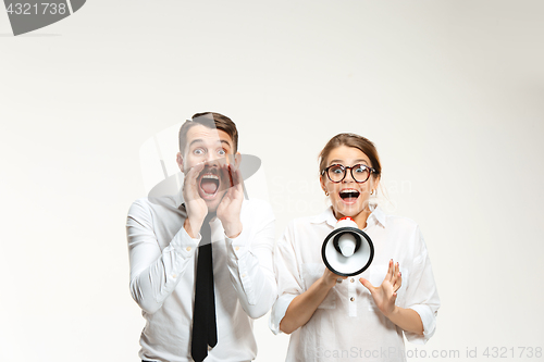 Image of Listening, Megaphone, Shouting.