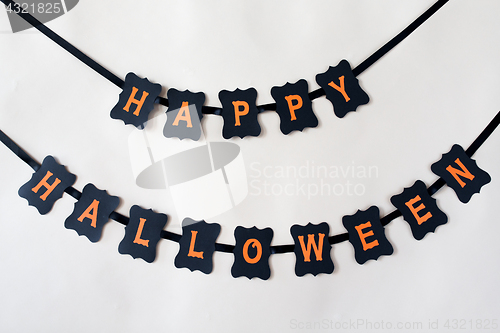 Image of happy halloween party black paper garland