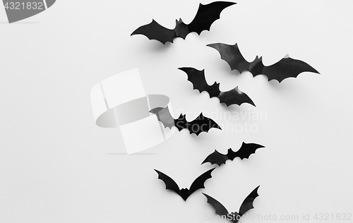 Image of halloween decoration of bats over white background
