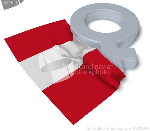 Image of female symbol and flag of peru - 3d rendering