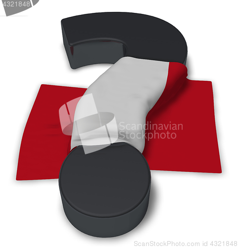 Image of question mark and flag of peru - 3d illustration