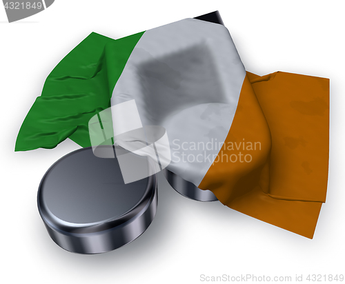 Image of music note symbol and irish  flag - 3d rendering