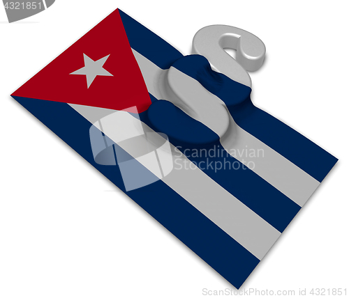 Image of cuba flag and paragraph symbol - 3d illustration