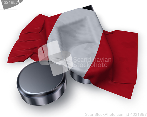 Image of music note and flag of peru - 3d rendering