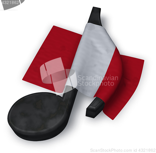 Image of music note and flag of peru - 3d rendering