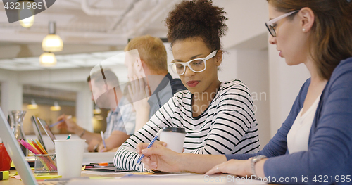 Image of Employees working in team at table