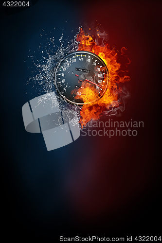 Image of Speedometer modern poster template.