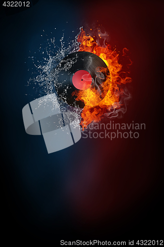 Image of Vinyl record modern poster template.