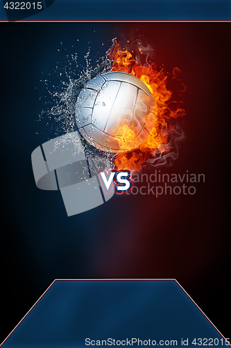 Image of Volleyball sports tournament modern poster template.