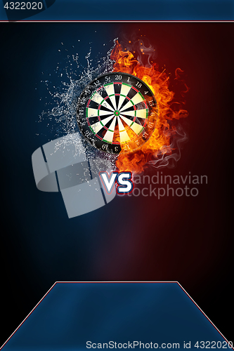 Image of Darts sports tournament modern poster template.