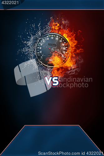 Image of Speedometer modern poster template.